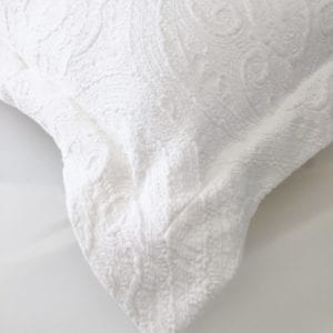 King Charles Matelassé Sham - White