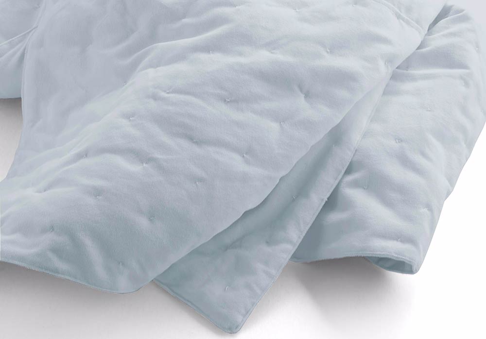 Anna Sova - Velvet Comforter in Sea Mist Blue photo